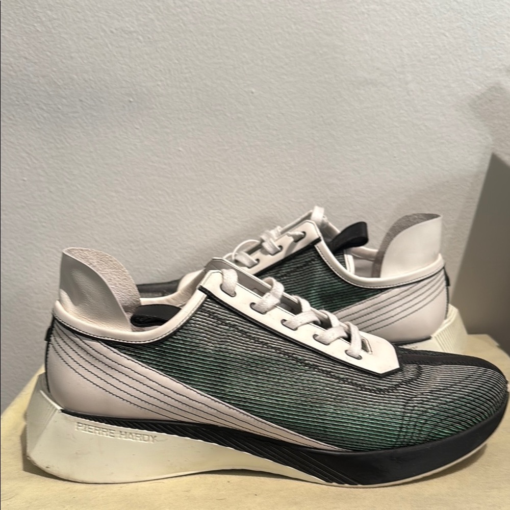 Pierre Hardy Green and White Sneakers
